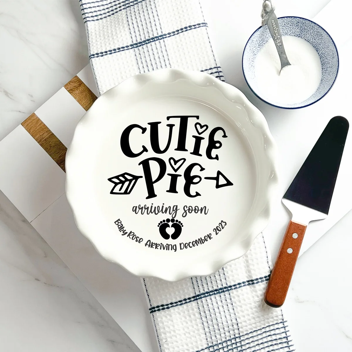 Personalized Pie Plate Pregnancy Announcement