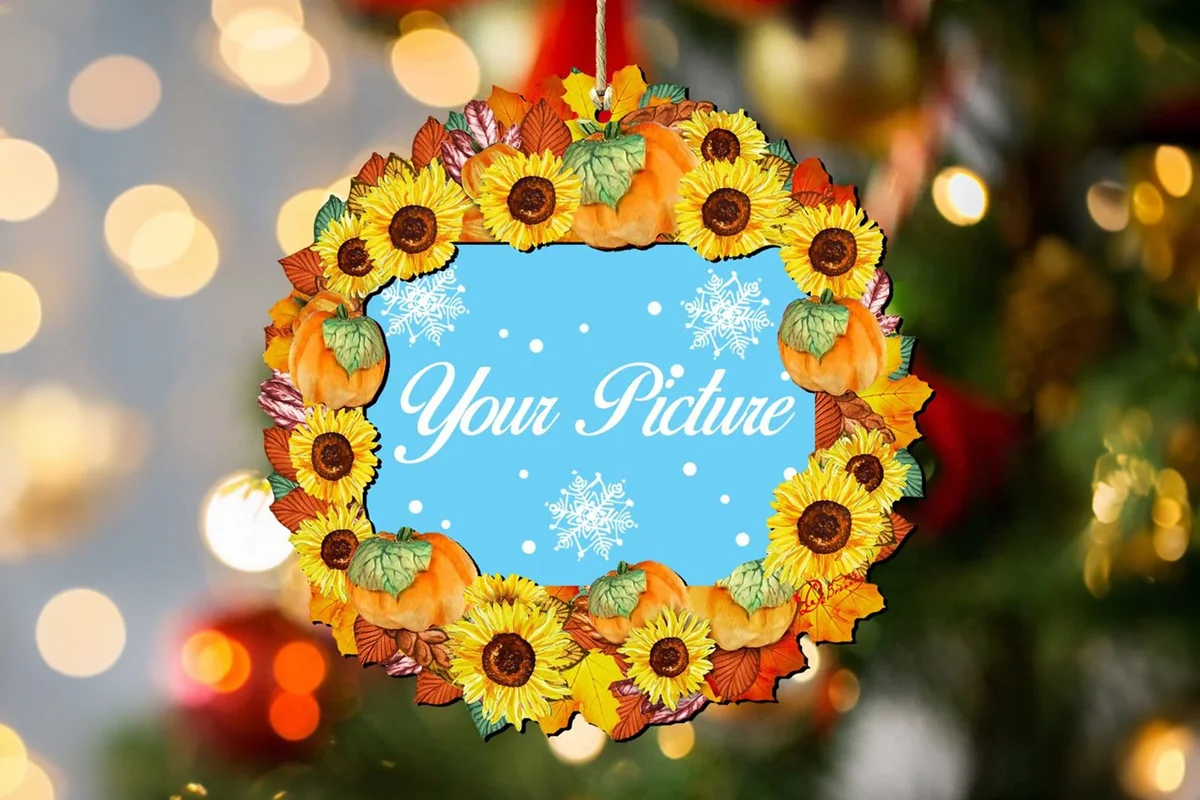 Ornament with Photo | Thanksgiving Halloween Decor