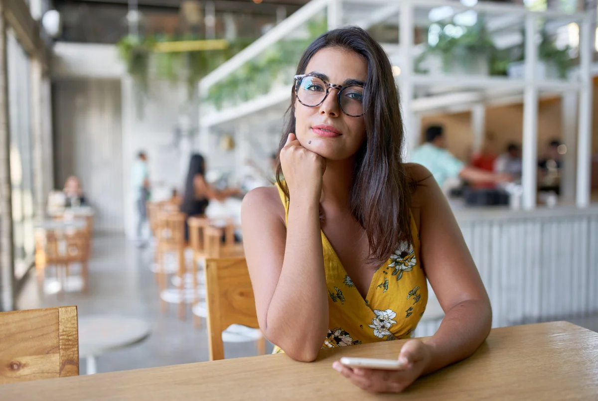 woman at a restaurant