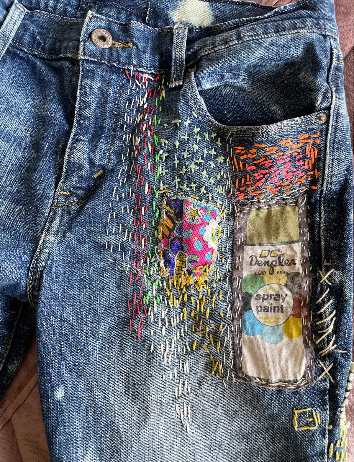Patched Denim / Reworked Vintage / Upcycled Jeans