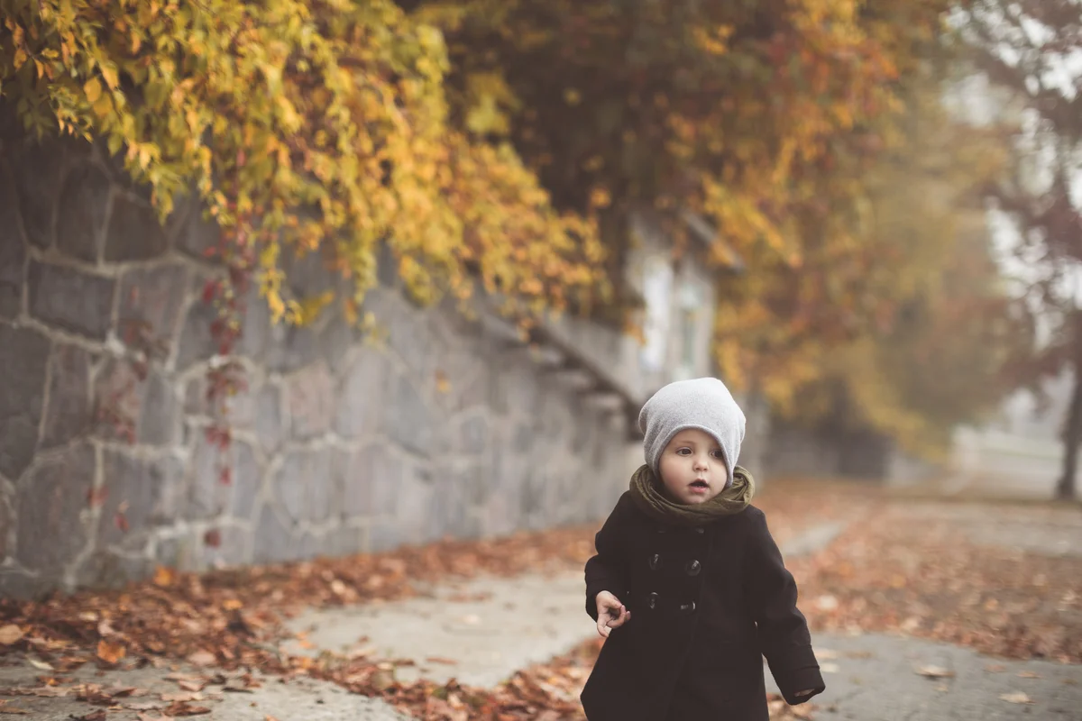 Cute Little Girl Enjoying Fall Season