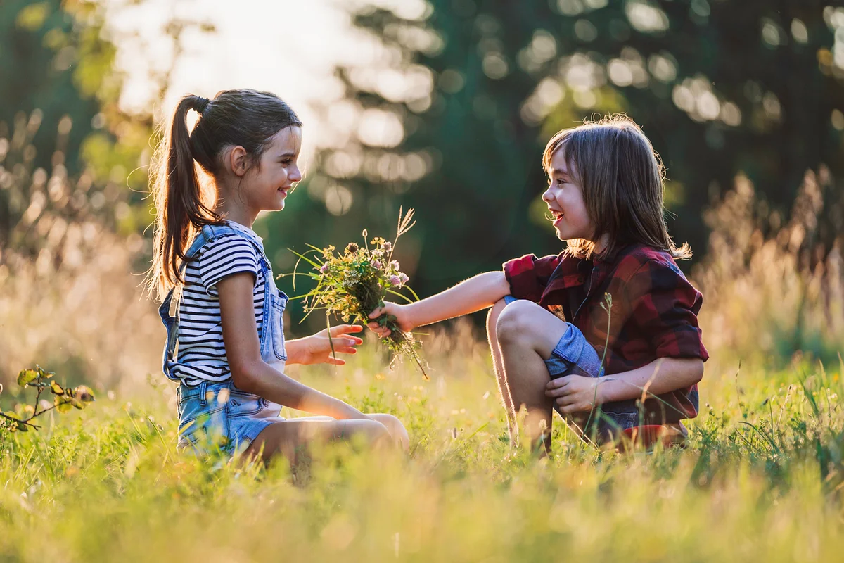 Happy Kids having fun in the nature.