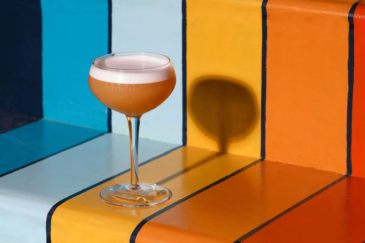 Amaretto Sour on a colorful stairs