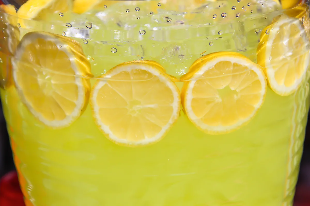 Lemon slices and lemonade