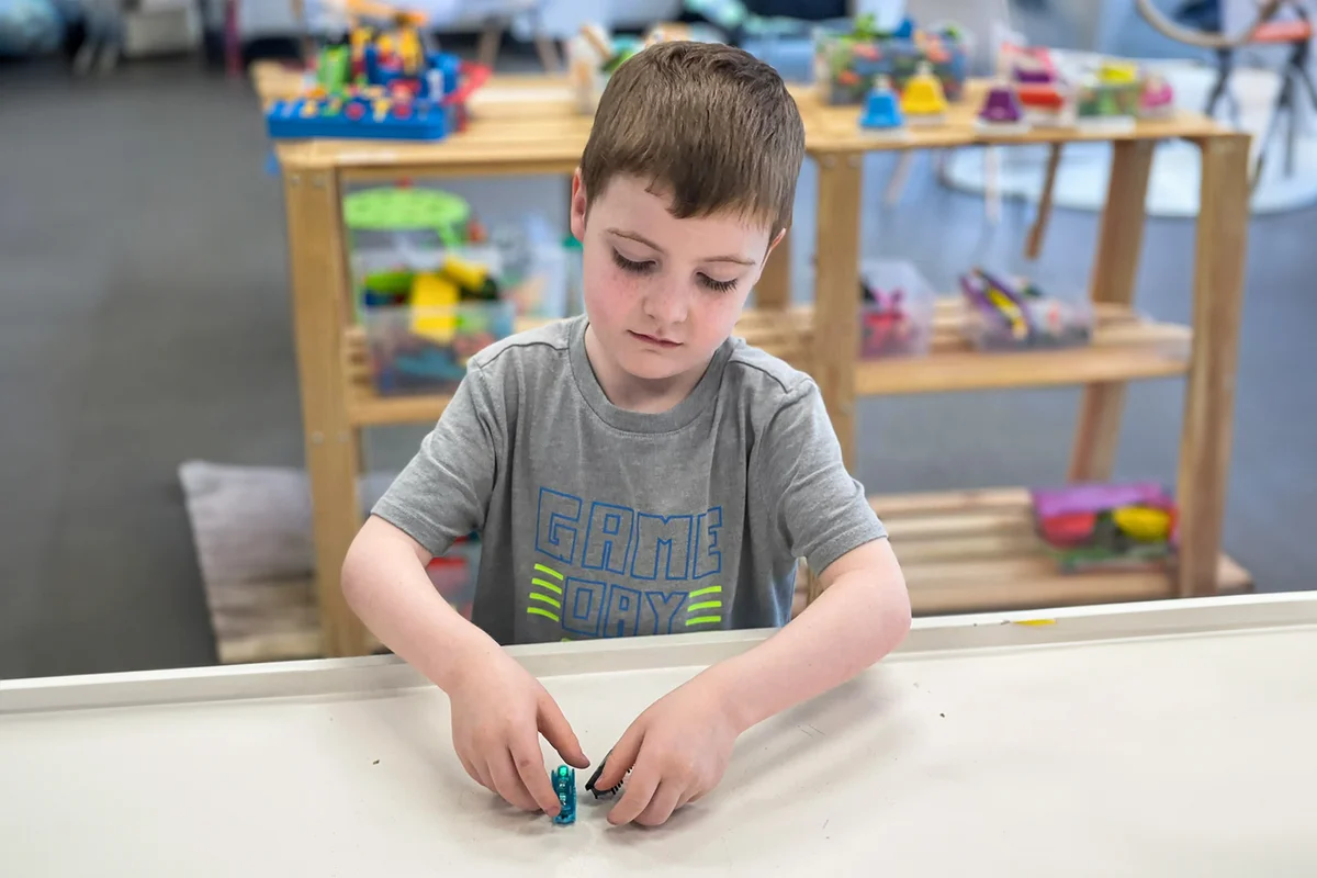 Child playing with toys