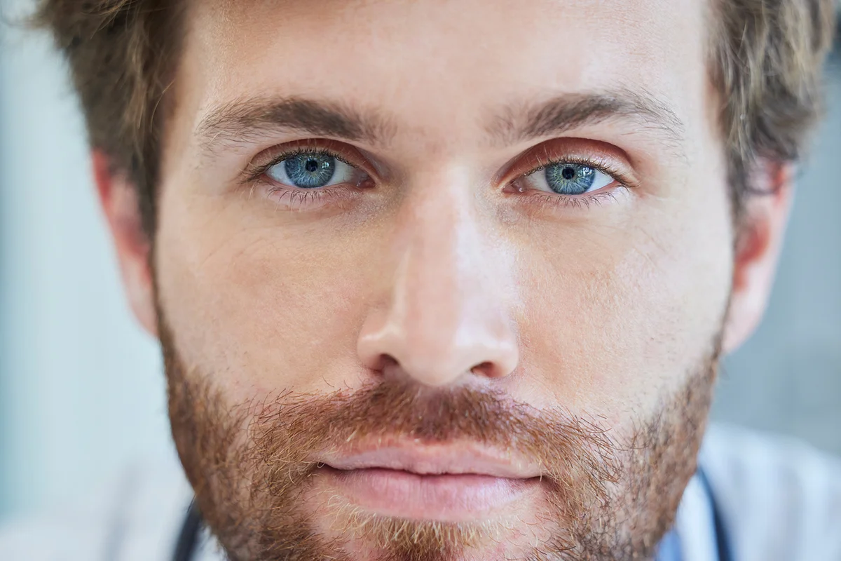 Man with blue eyes