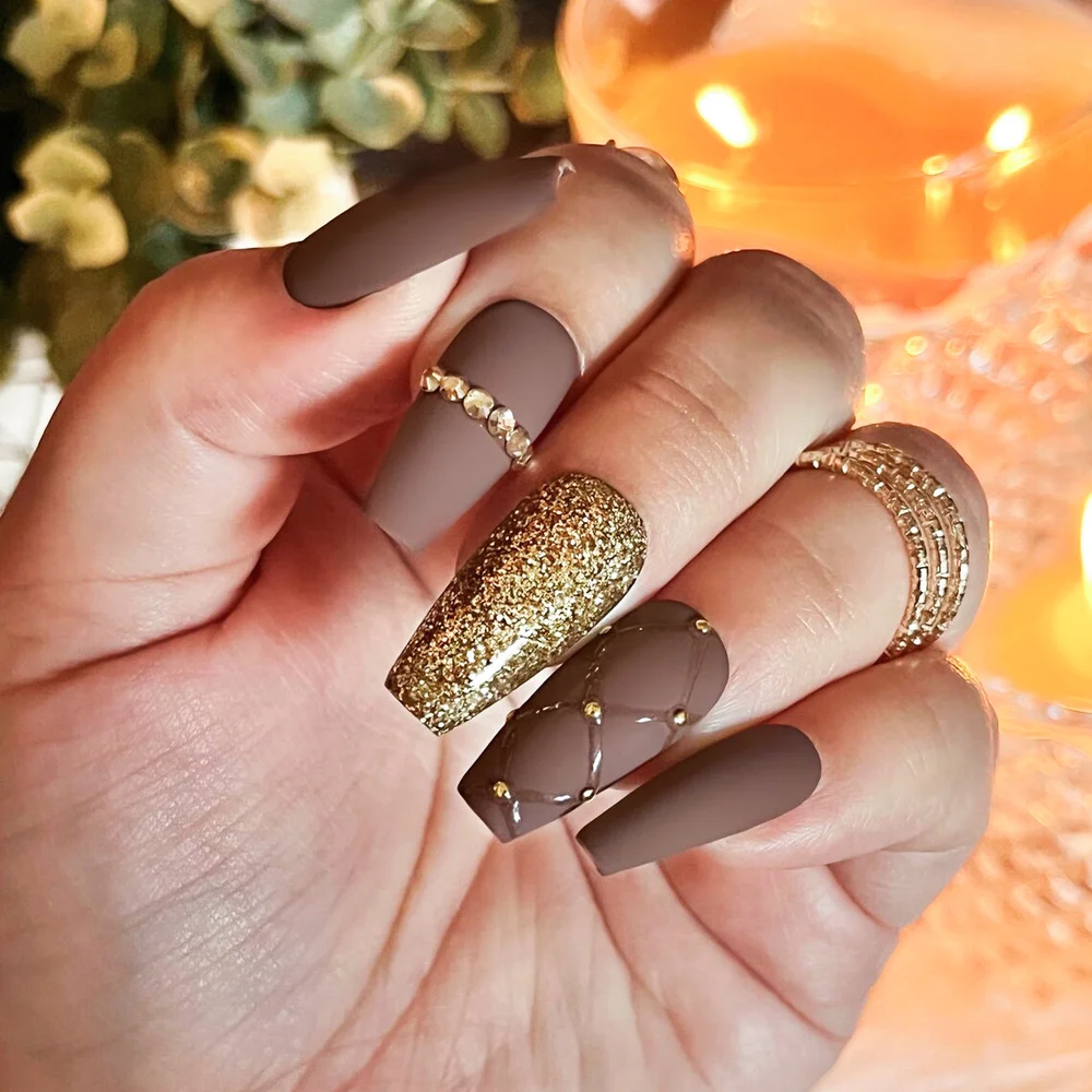 Elegant Autumn Press on Nails