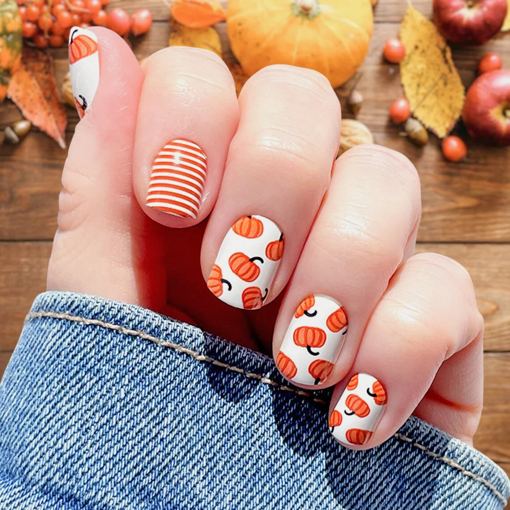 Pumpkin Patch Press on Nails