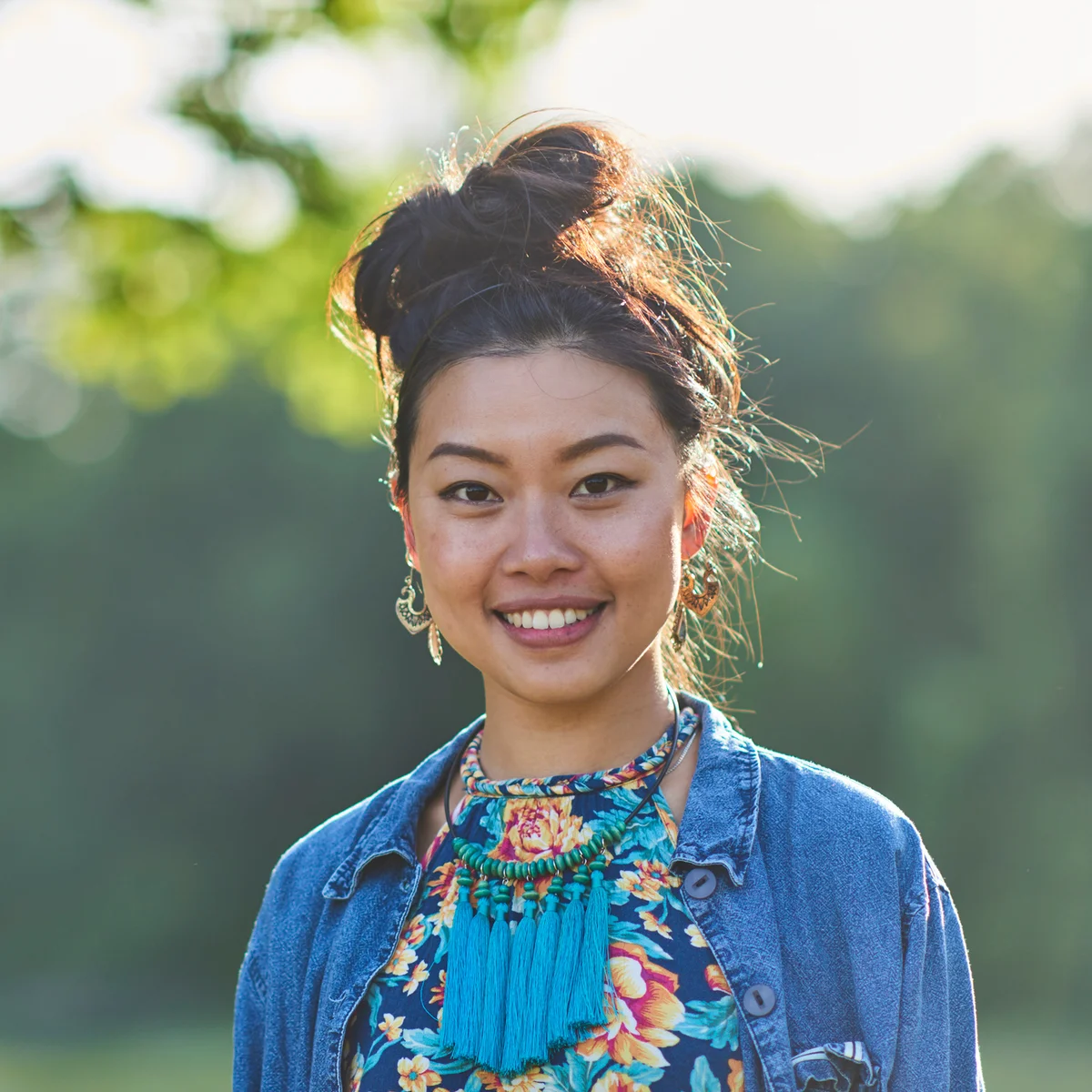 Portrait of woman outdoors