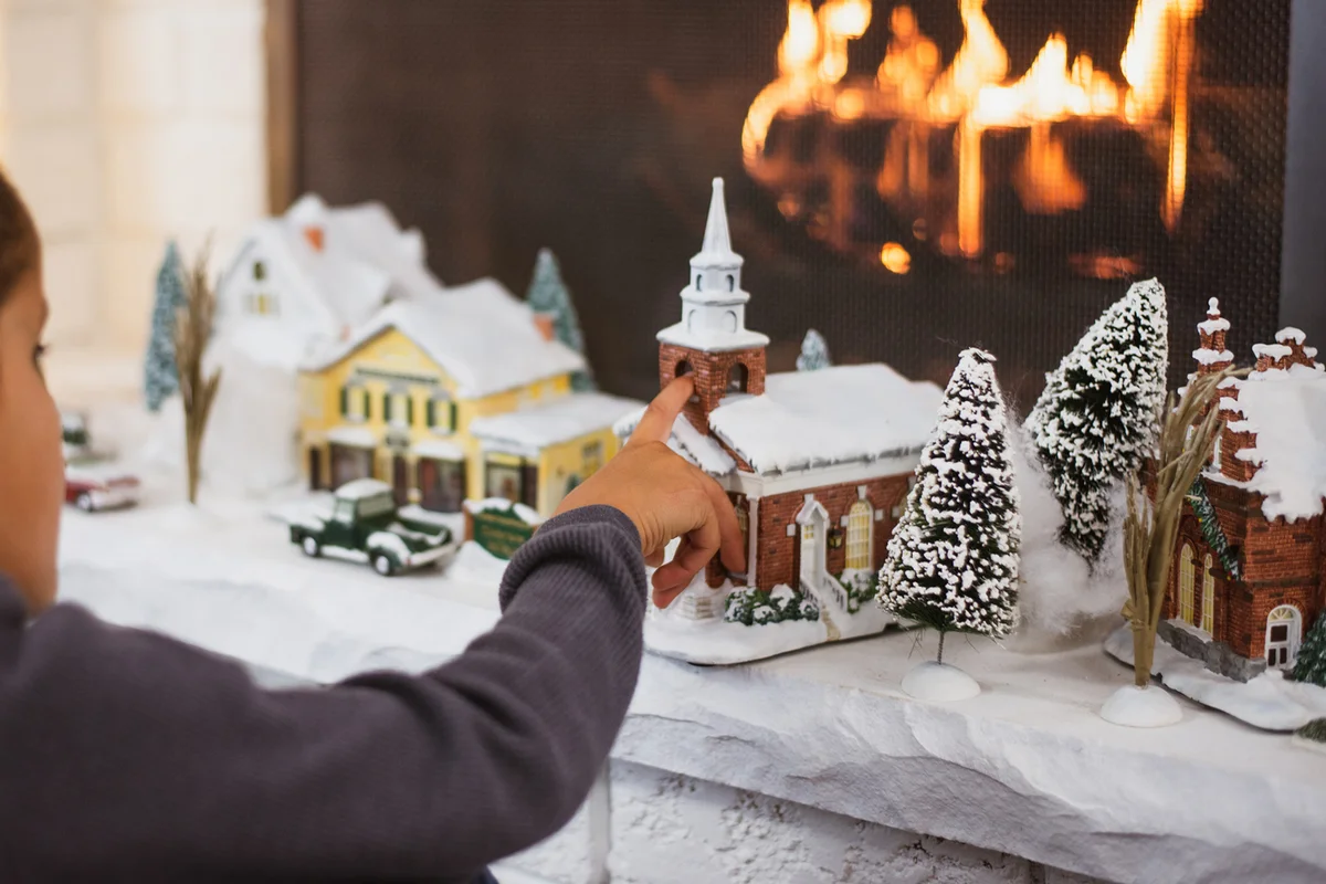 Setting Up The Christmas Village Display
