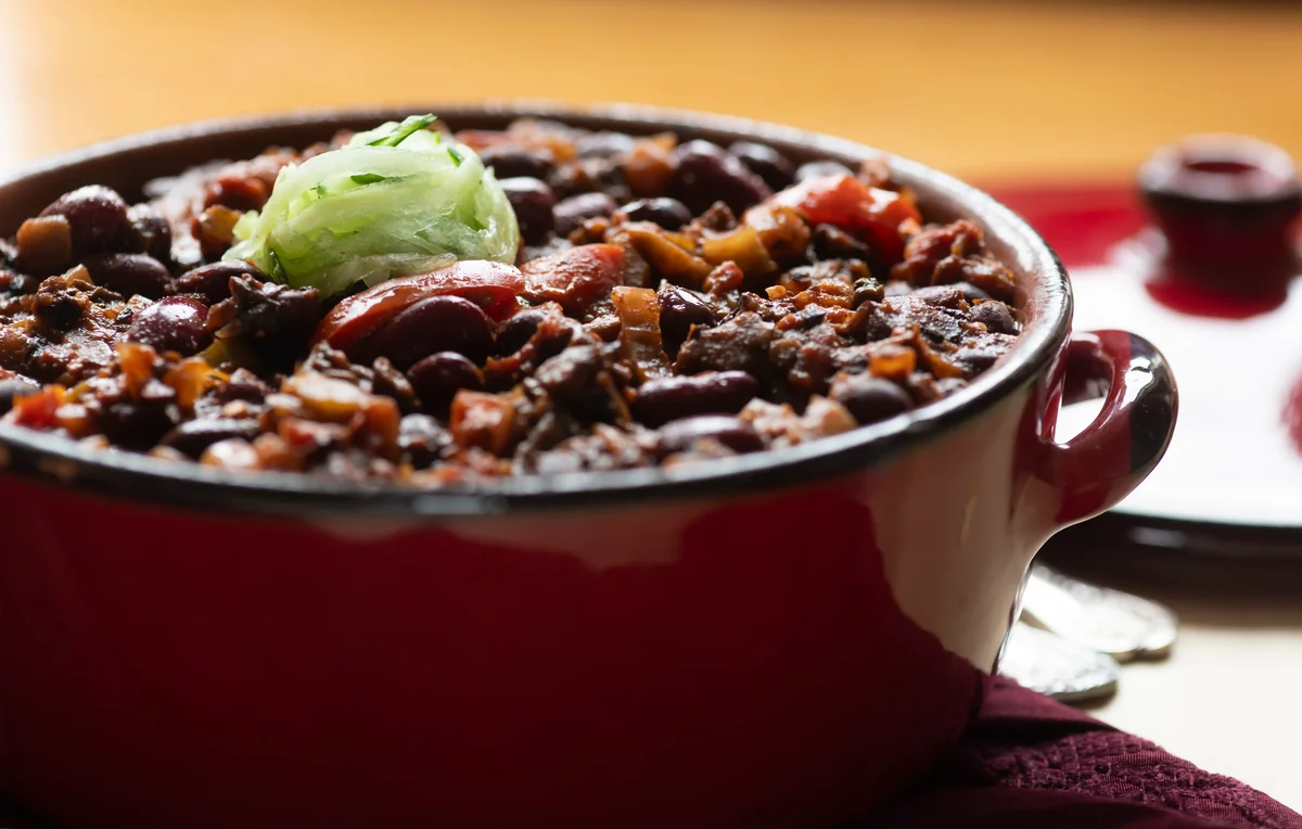 pot of vegan chili