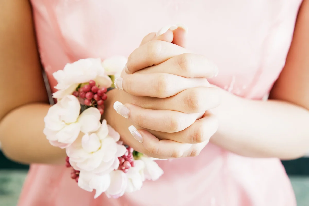 Bridesmaid praying