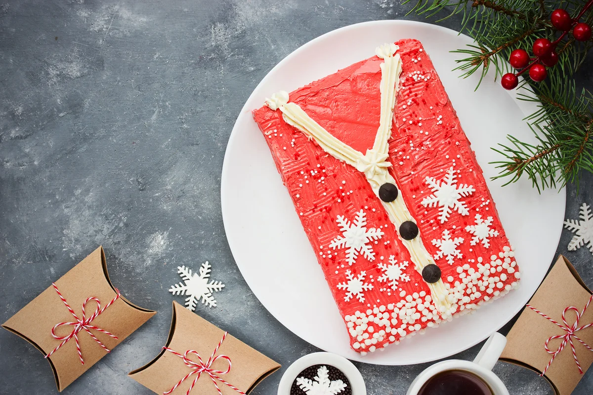 Ugly Christmas Sweater Cake, recipe for winter holiday party