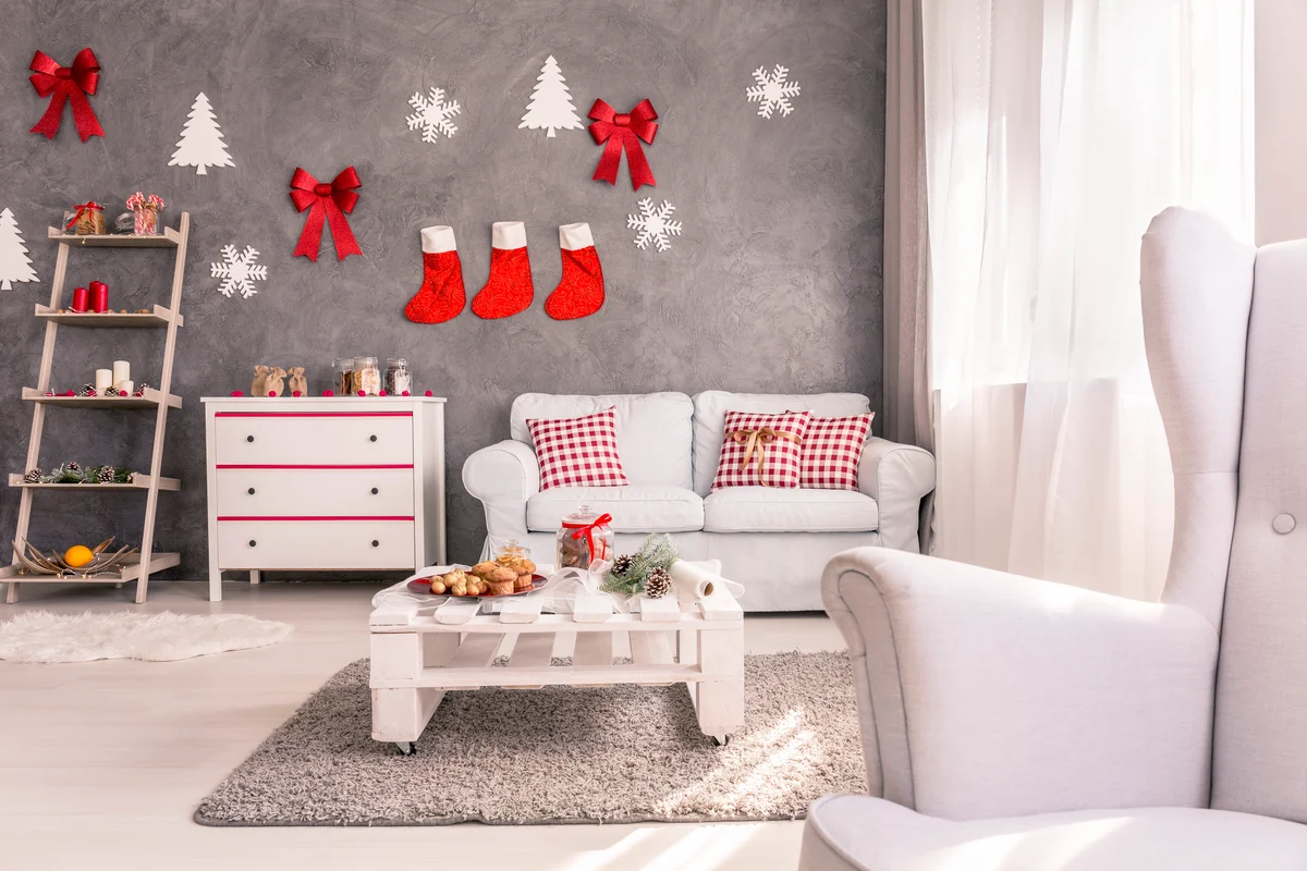 Cozy living room with christmas decor