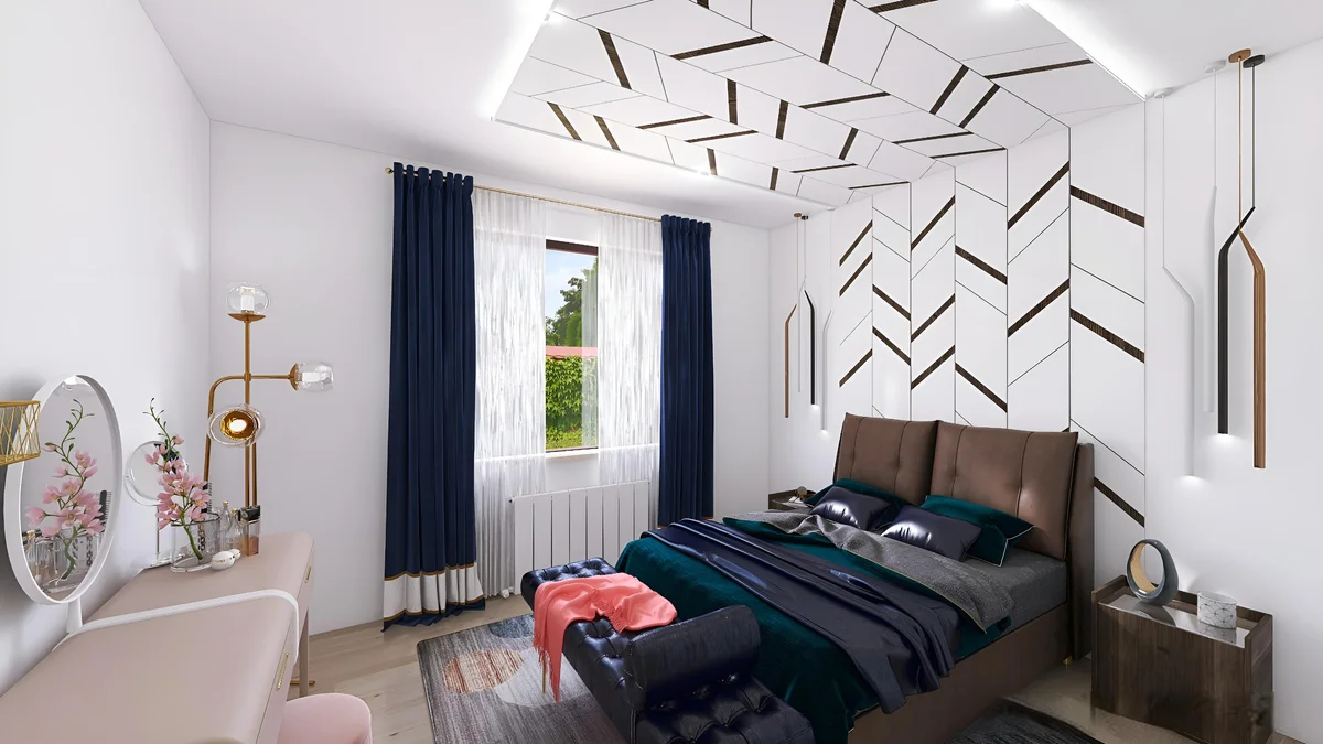 A bright and spacious room with the contemporary interior design