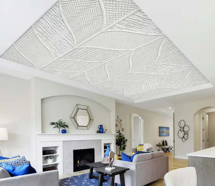 3D White Ceiling Wallpaper