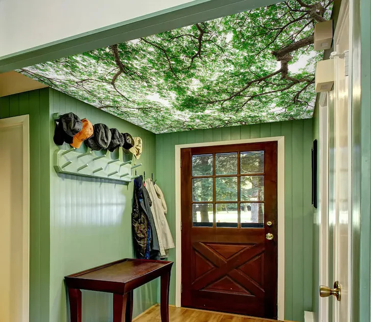3D Nature Forest Ceiling Wallpaper
