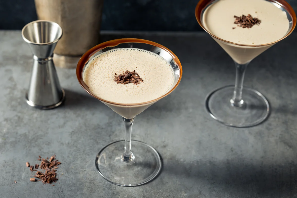 Boozy Refreshing Chocolate Martini with Vodka and Syrup