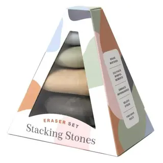 stacked rock-shaped erasers