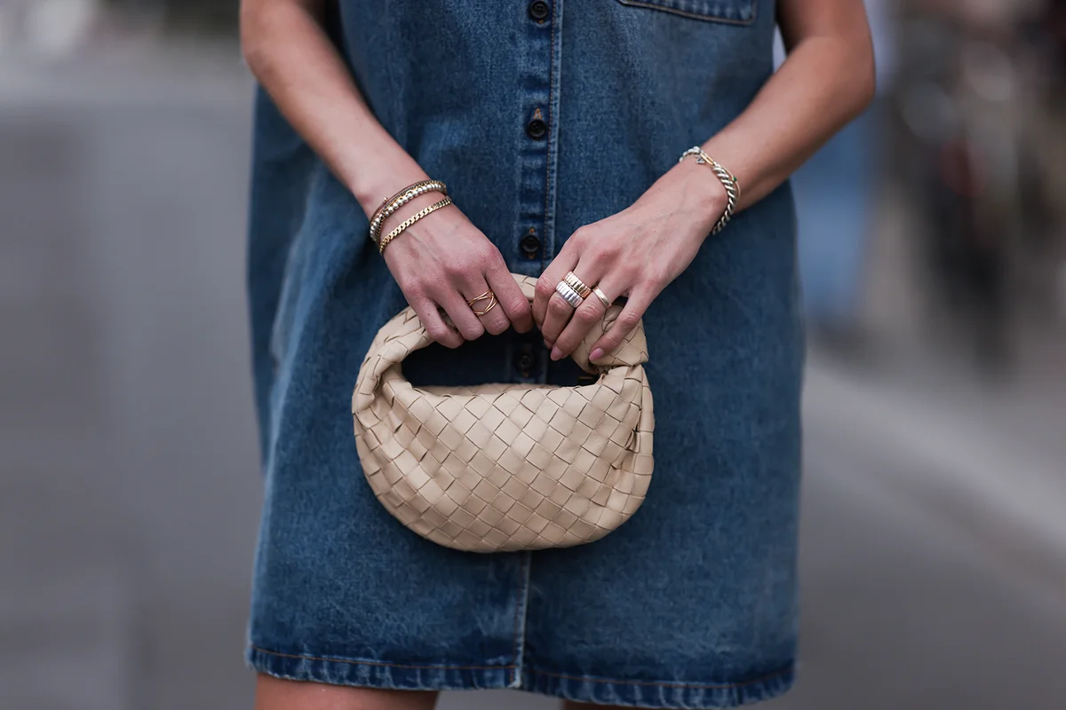 Bottega Veneta mini Jodie porridge beige leather bag