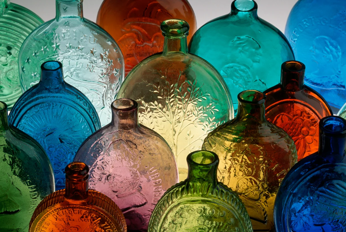 old whiskey bottles