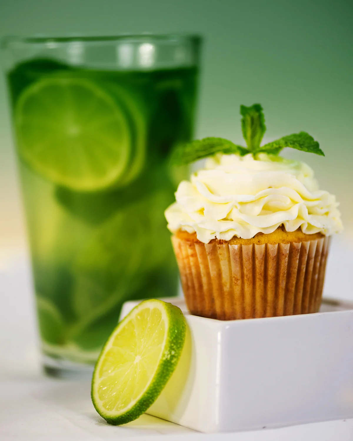 Mojito and key lime cupcake