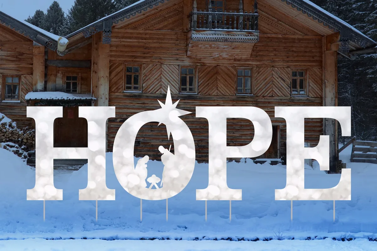 Holy Nativity HOPE Yard Sign Letters Merry Christmas Yard