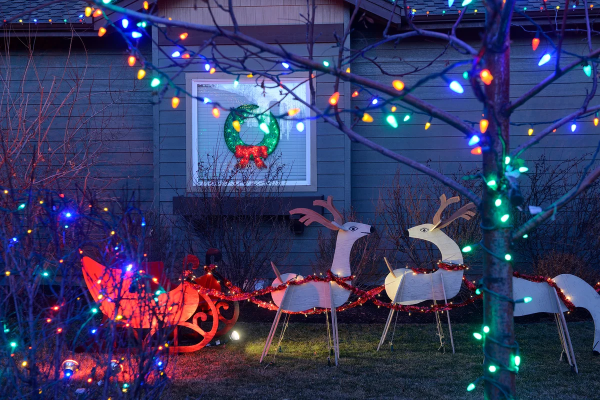 Christmas decorations at private home