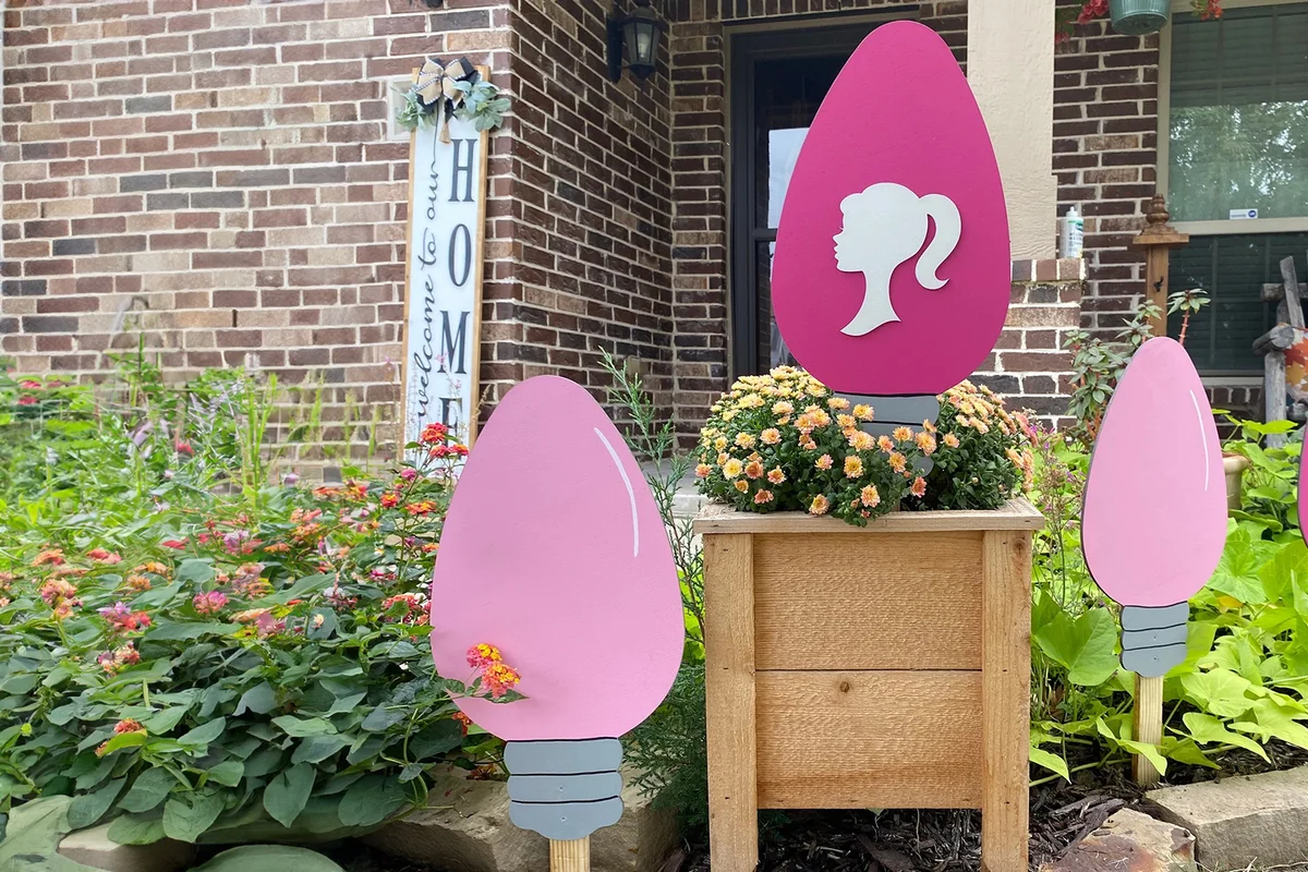 Pink and Hot Pink Dream House Inspired Yard Art
