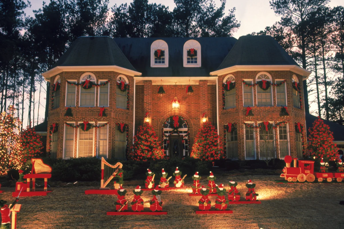 Home with Christmas decorations