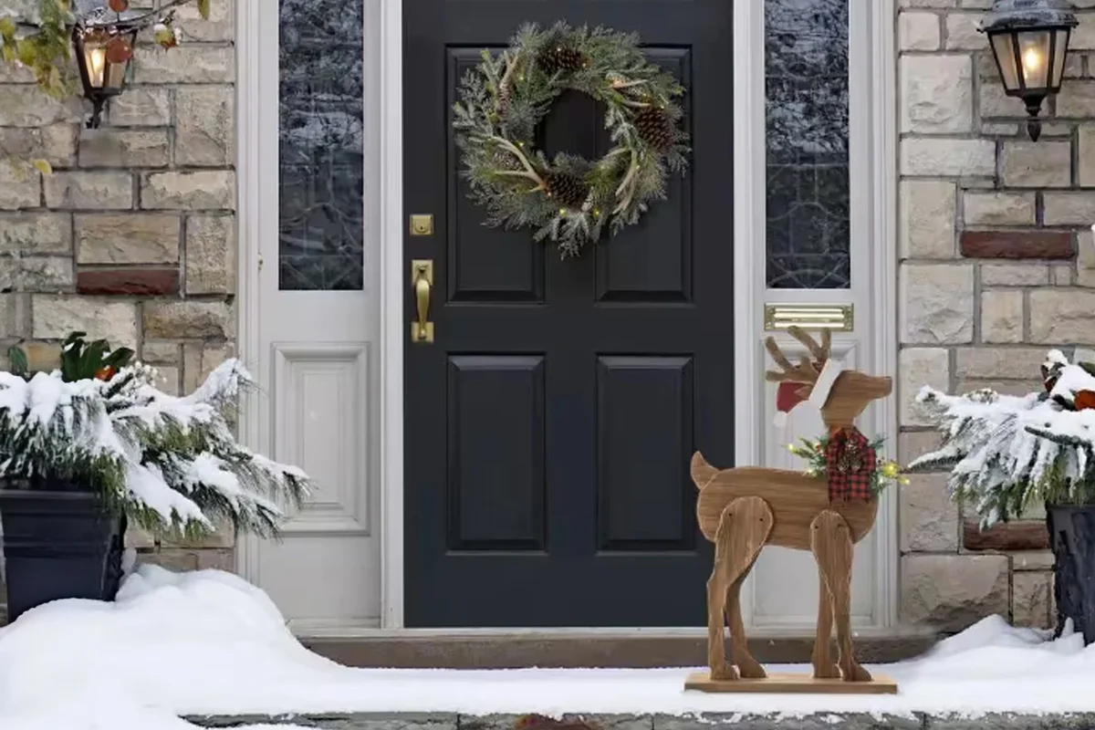 Wood Reindeer Porch Decor Christmas Yard Decor Christmas