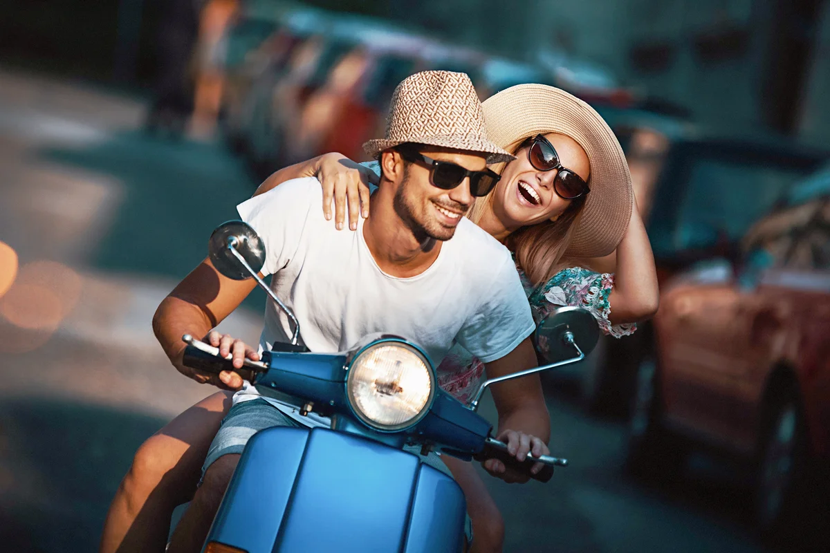 Couple on a scooter