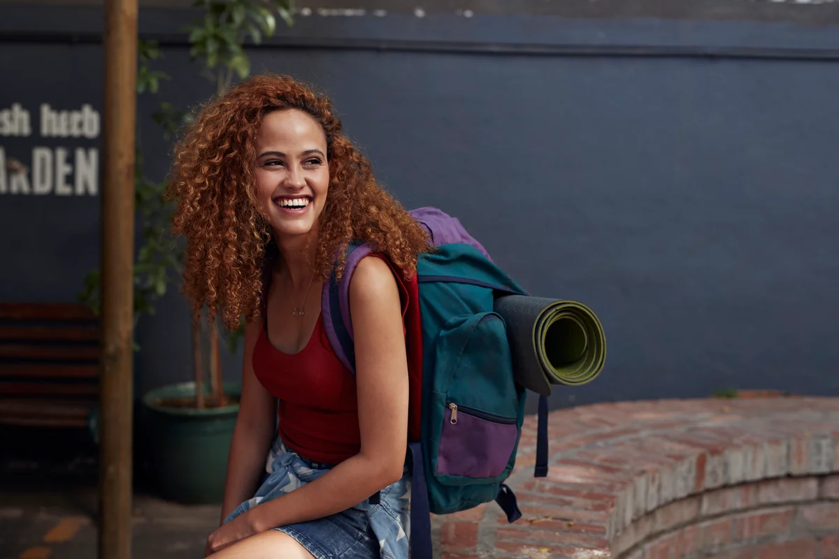 woman with a backpack