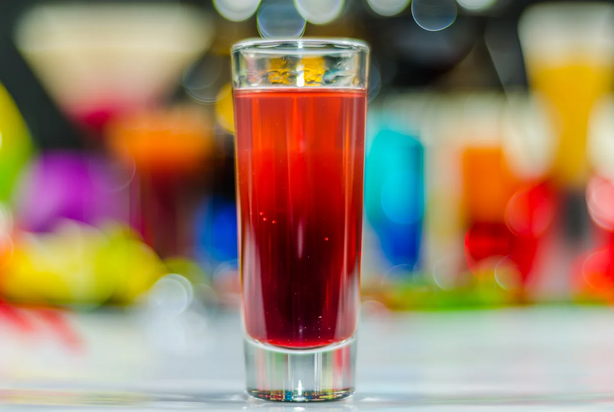 red alcohol shot