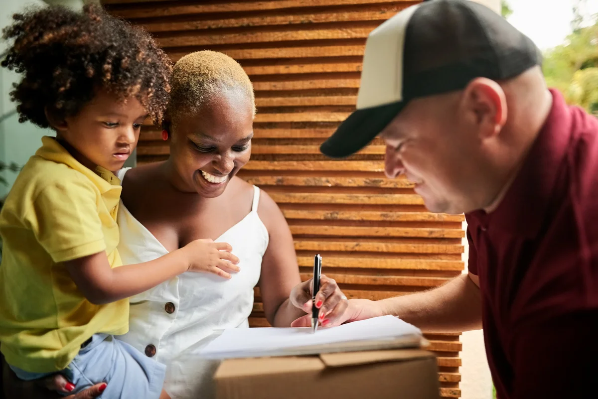 signing for a package