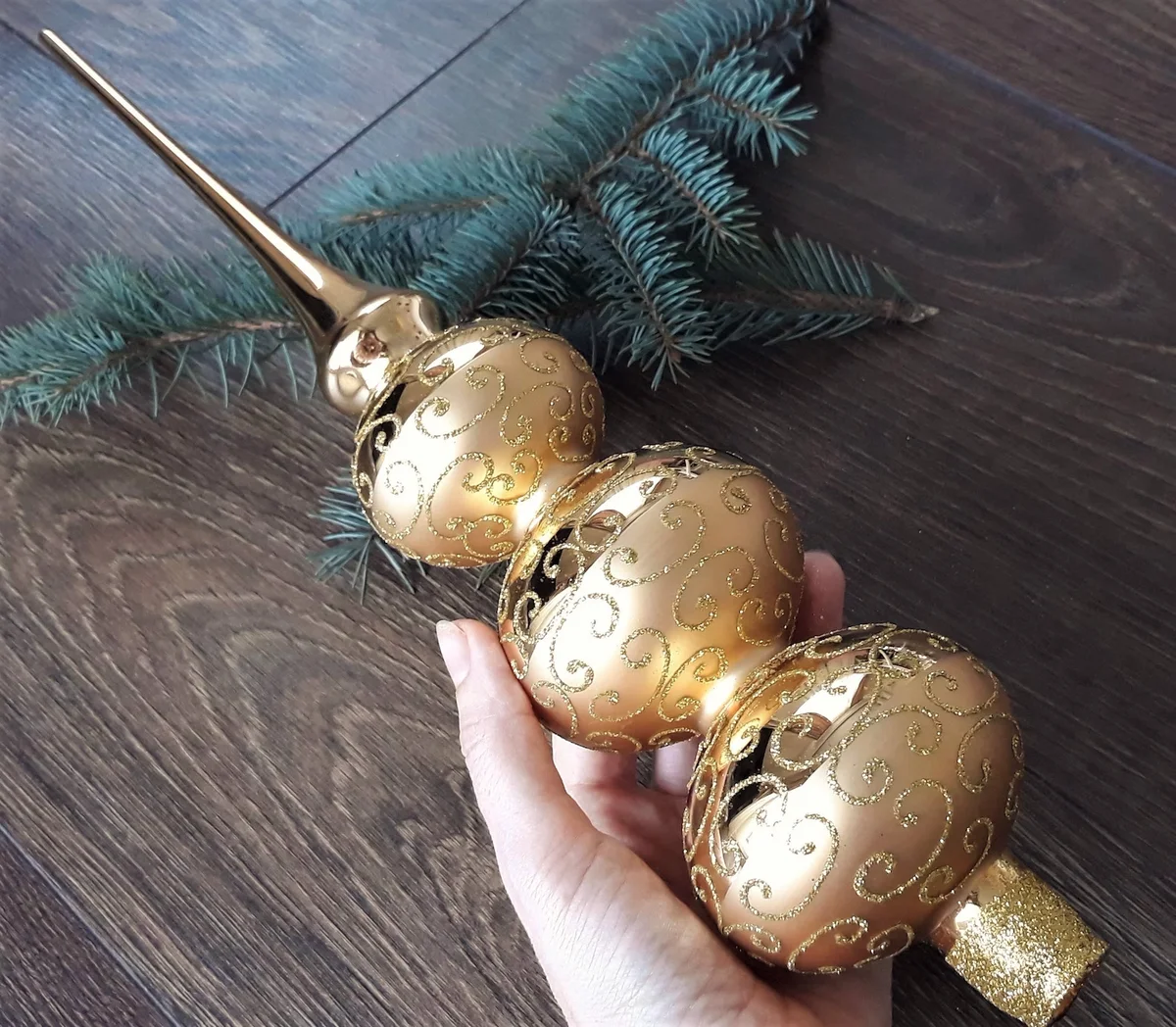 Big Christmas glass tree topper