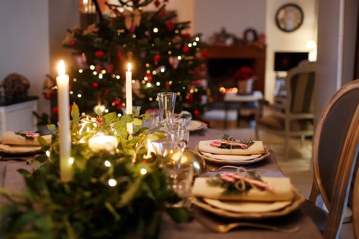 Christmas candle centerpiece