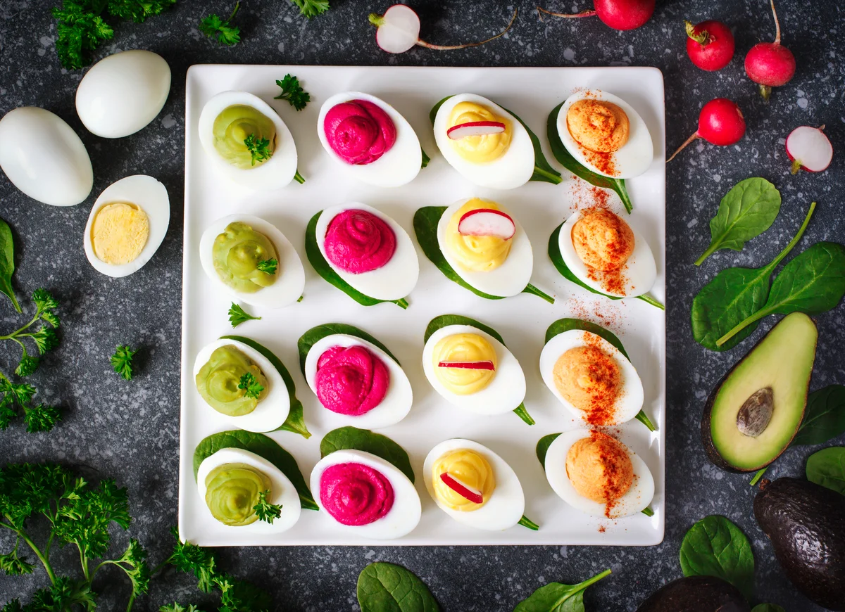 colorful deviled eggs
