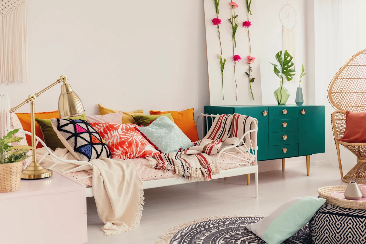 modern boho living room