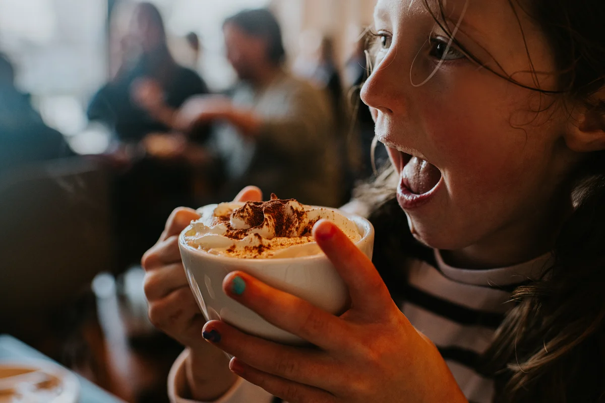 girl with hot chocolate