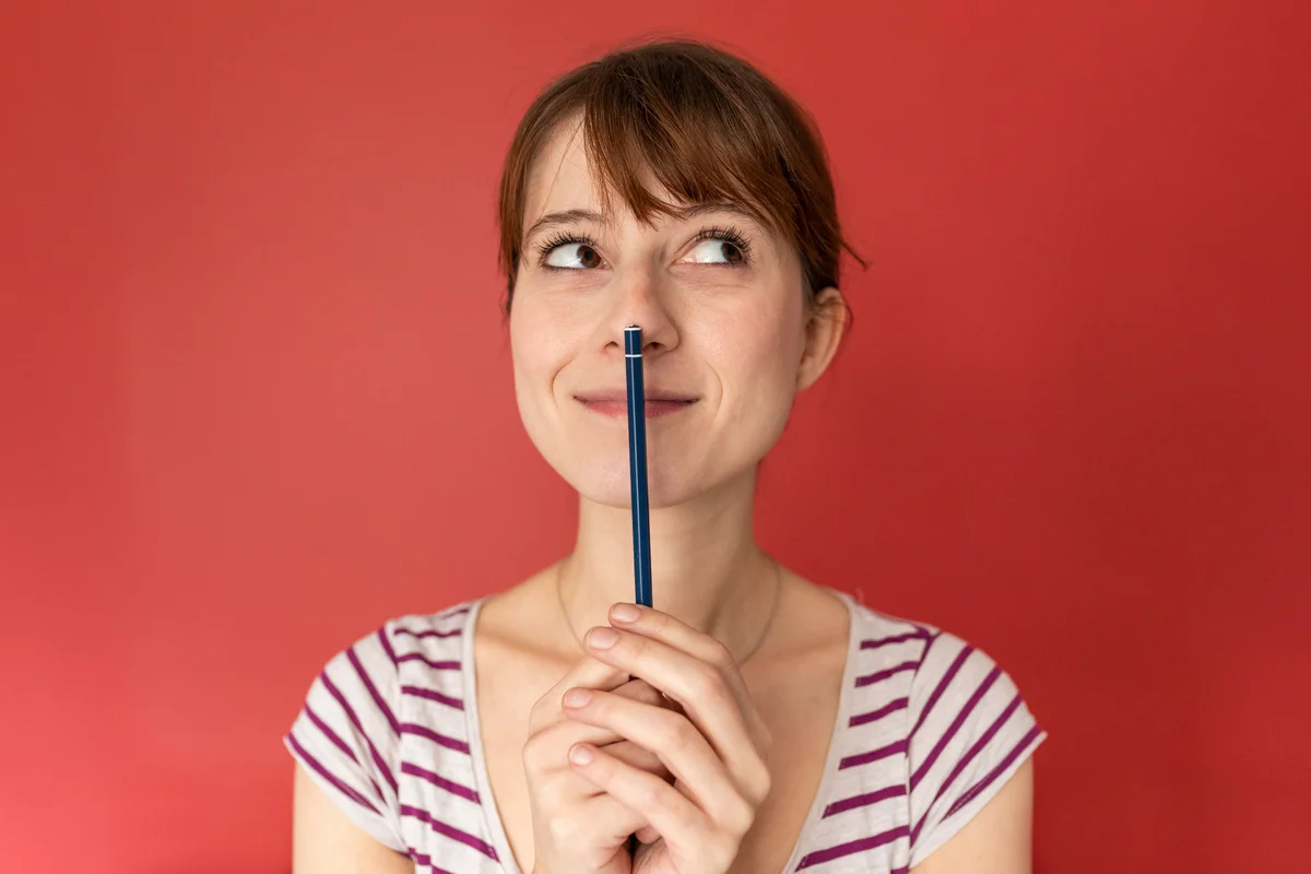 woman with a pencil
