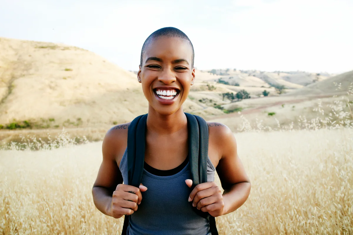 woman on a hike