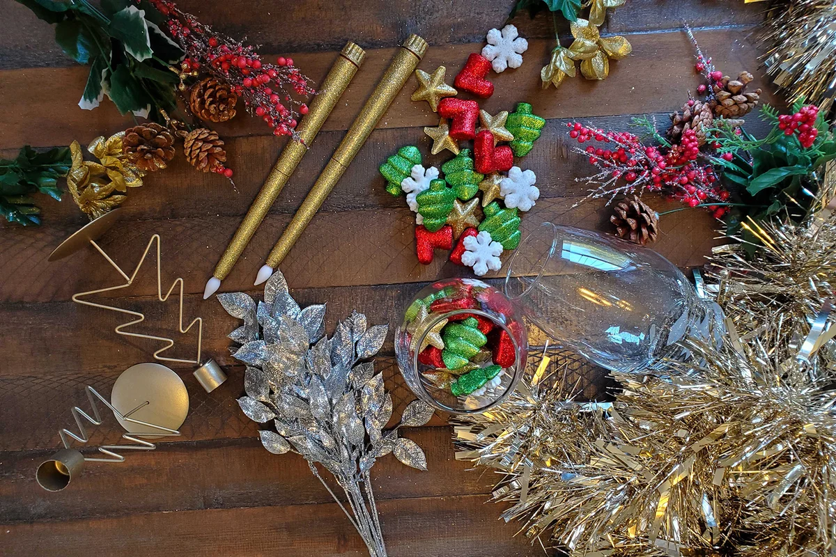 Dollar Tree Christmas Centerpiece Decor Supplies