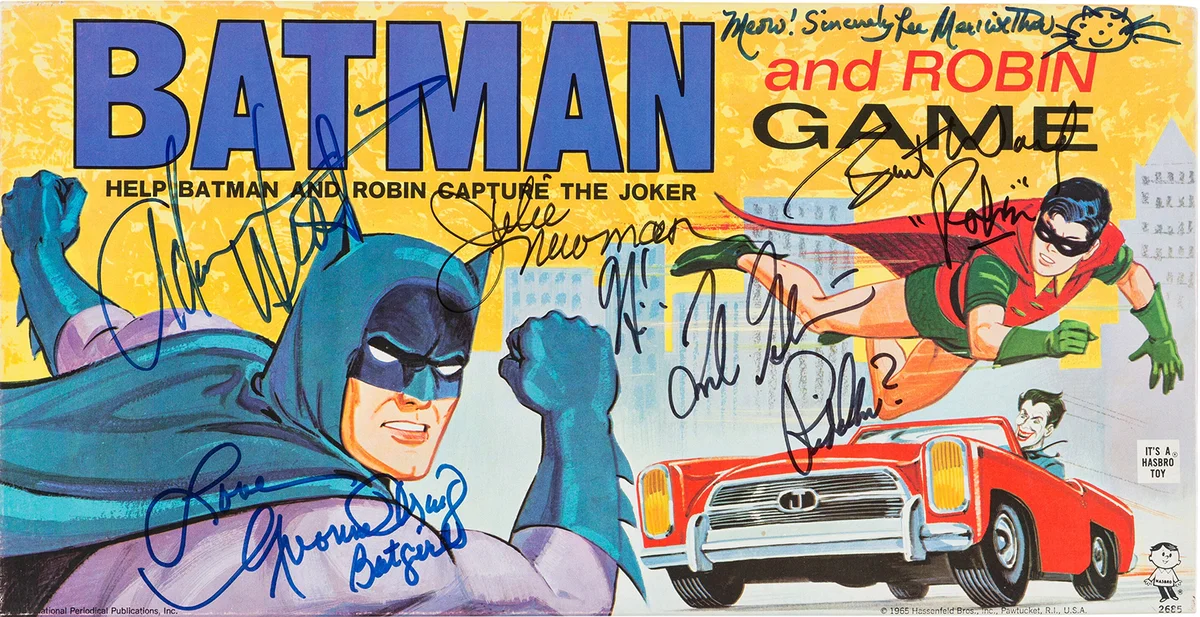 Batman and Robin Vintage Board Game Signed by 6 Actors
