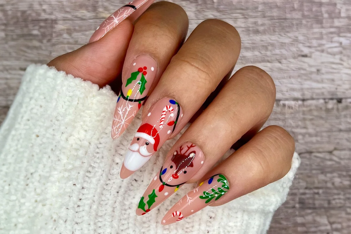 Christmas Confetti Press On Nails