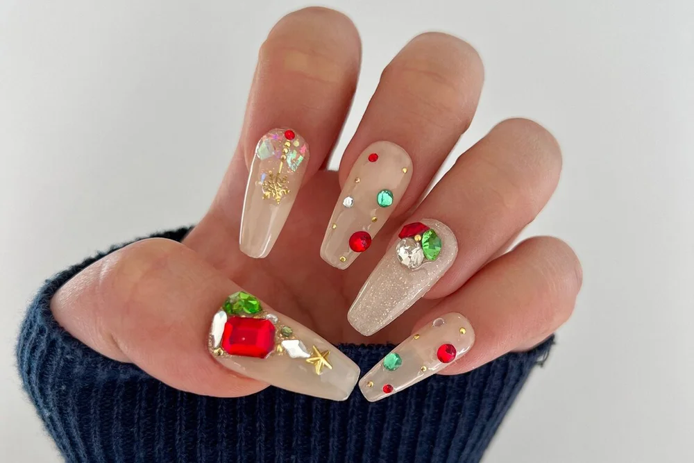 Christmas Tree Press on Nails