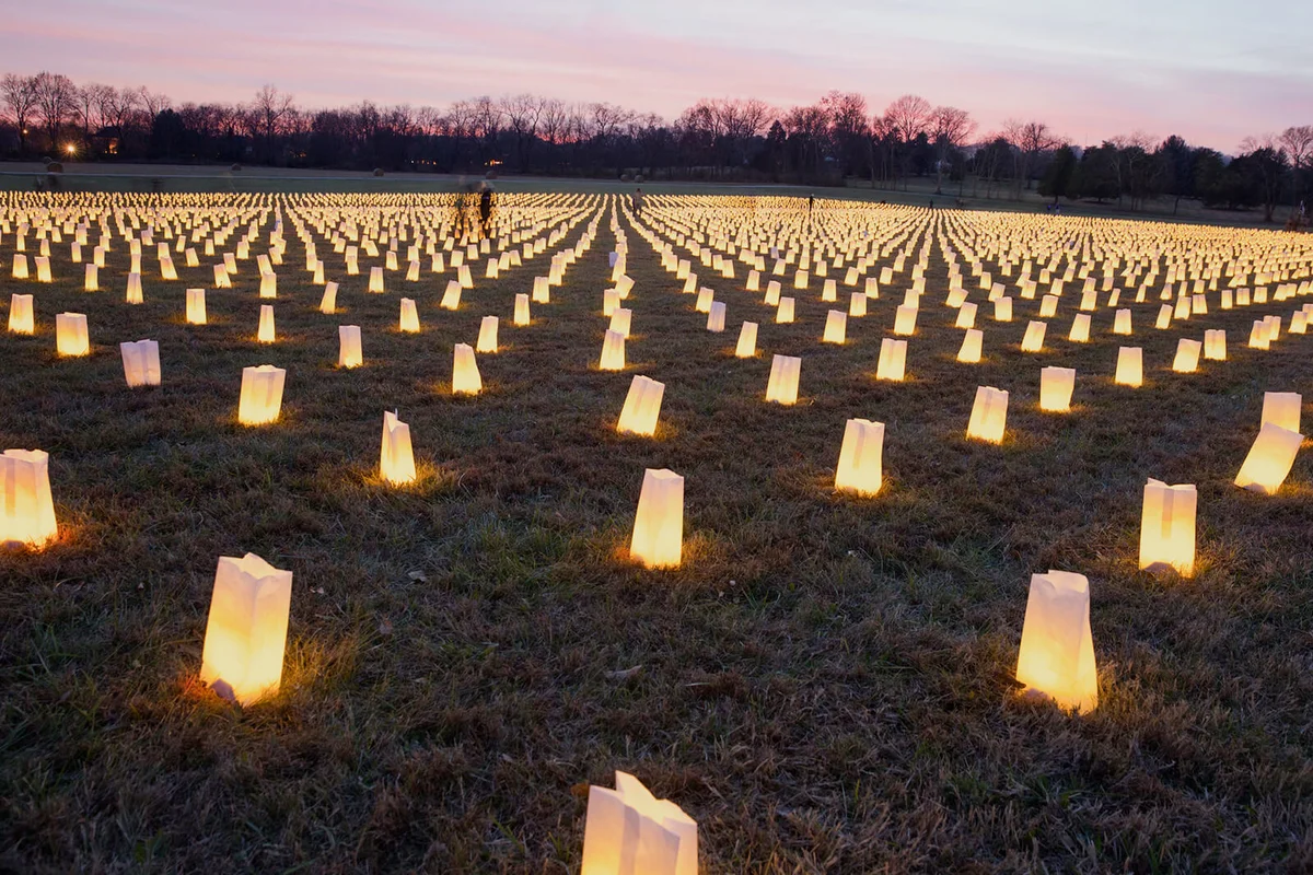 Luminaries to commemorate the Civil War Battle of Franklin