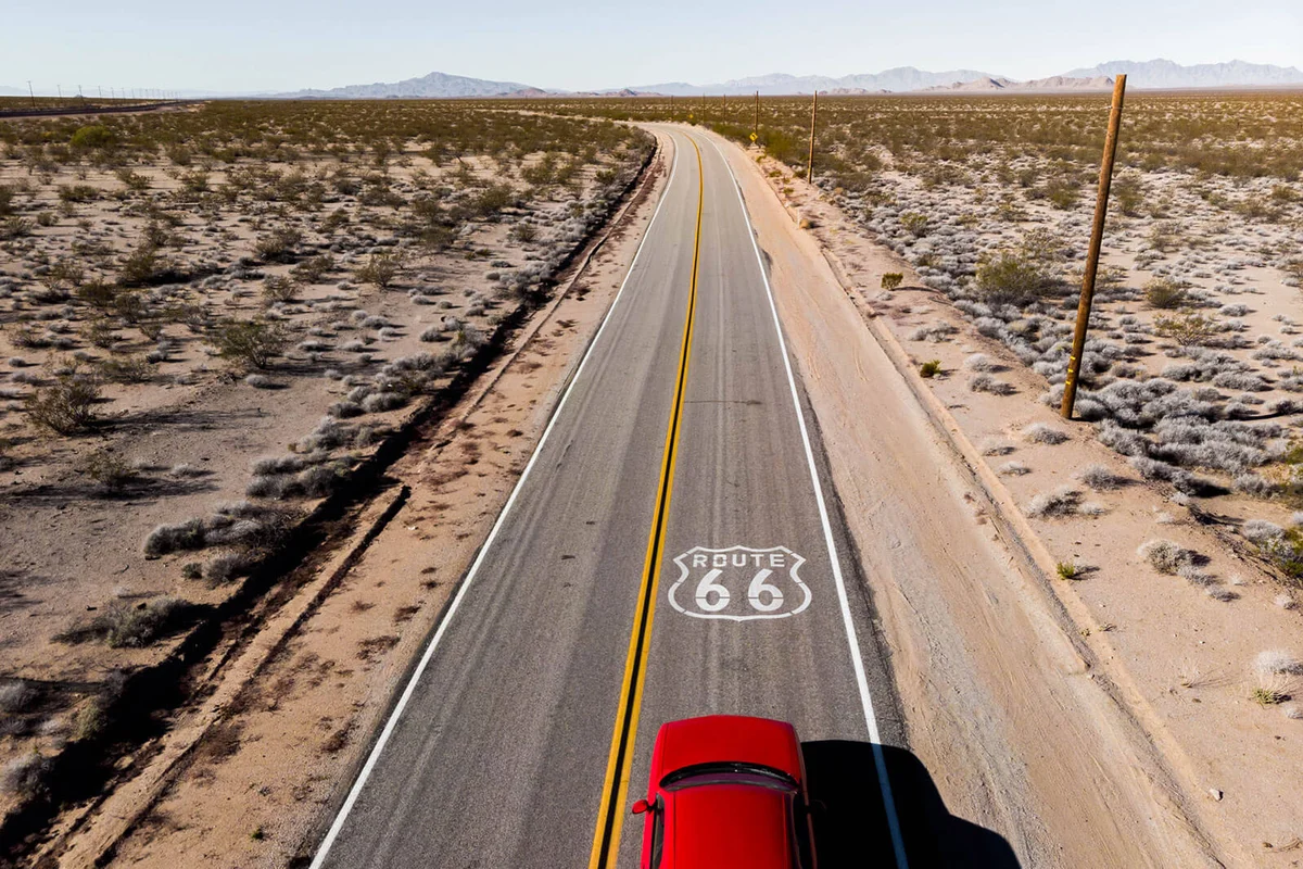 Road trip during the Route 66 in California