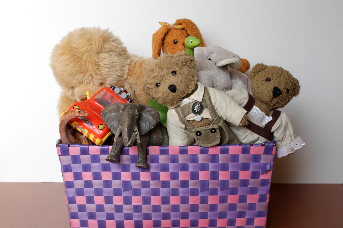 Toy Box with Teddy Bears and Toys