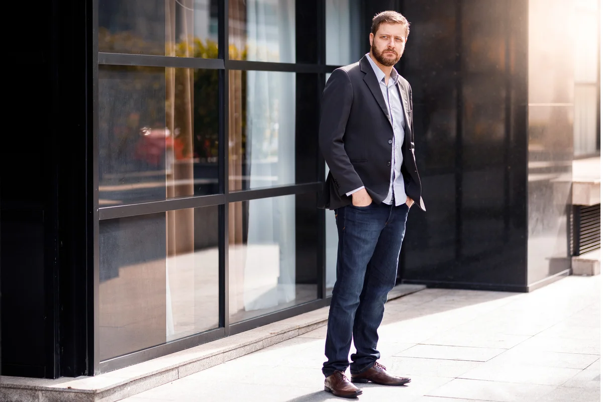 Man wearing semi-casual attire